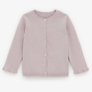 Zara baby girl ruffle trim knit cardigan sweater